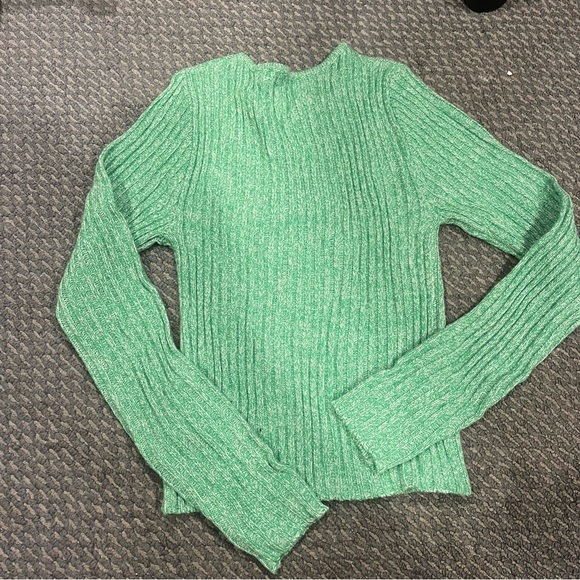 ASOS Design Petite Green Knotted Cutout Floral Long Sleeve Sweater - Picture 9 of 9